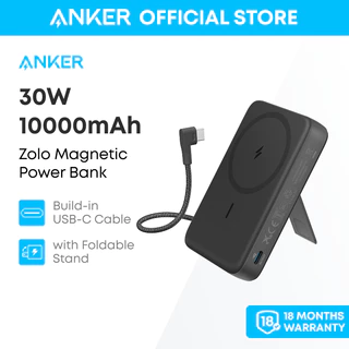 Anker Zolo Pin dự phòng Magnetic Bộ sạc di động không dây 10.000mAh với Sạc nhanh tối đa 30W Bộ pin có Cáp USB-C A1685