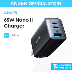 Anker Bộ Sạc USB C, Bộ Sạc 735 (Nano II 65W), PPS 3-Cổng Nhanh Gọn Gàng Gập Lại cho MacBook Pro/Air, iPad Pro A2667
