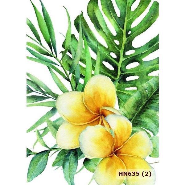 Tranh lụa dán tường hình cây cối nhiệt đới xanh mát, nhiều mẫu mới