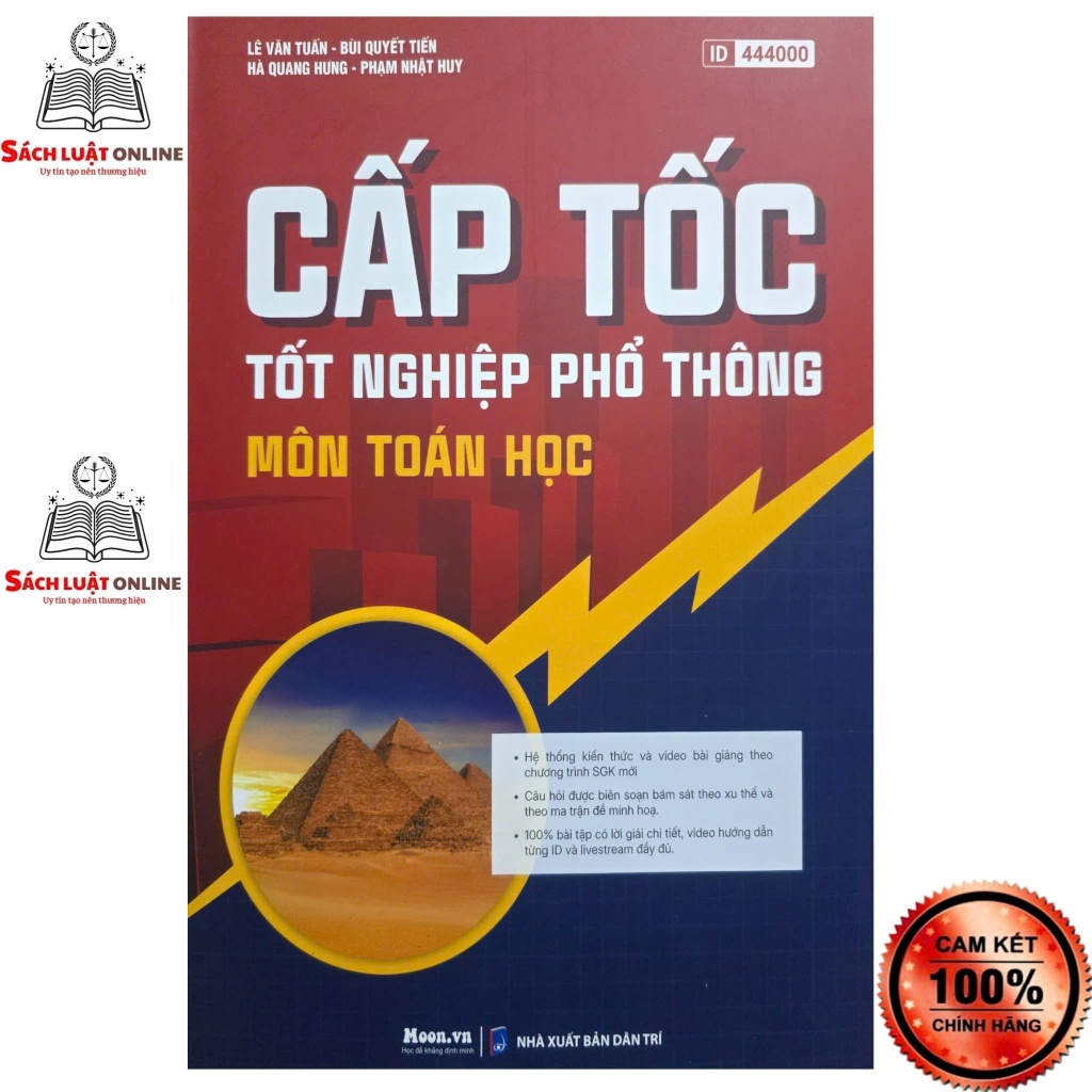 Sách - Cấp tốc tốt nghiệp phổ thông môn Toán, Văn, Anh, Lý, Hóa, Sinh, Sử, Địa (MoonBook)