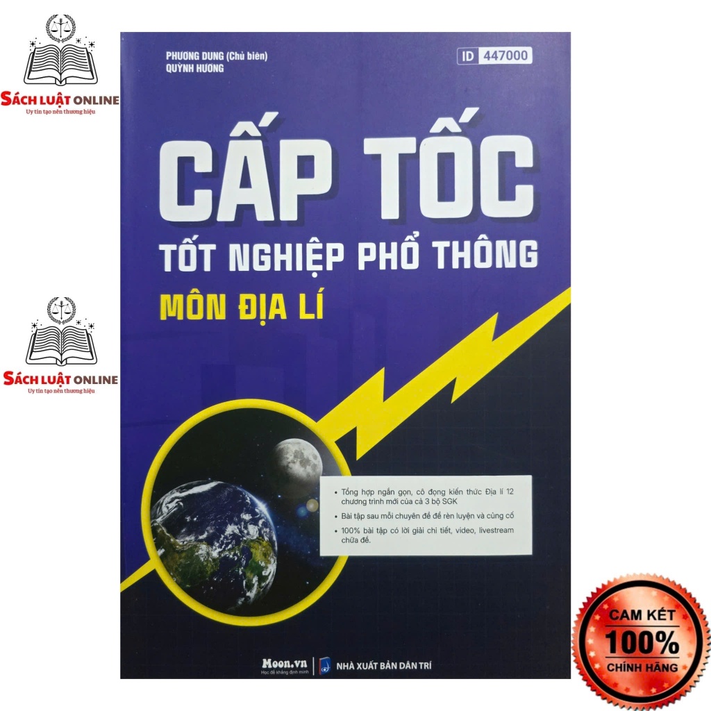Sách - Cấp tốc tốt nghiệp phổ thông môn Toán, Văn, Anh, Lý, Hóa, Sinh, Sử, Địa (MoonBook)