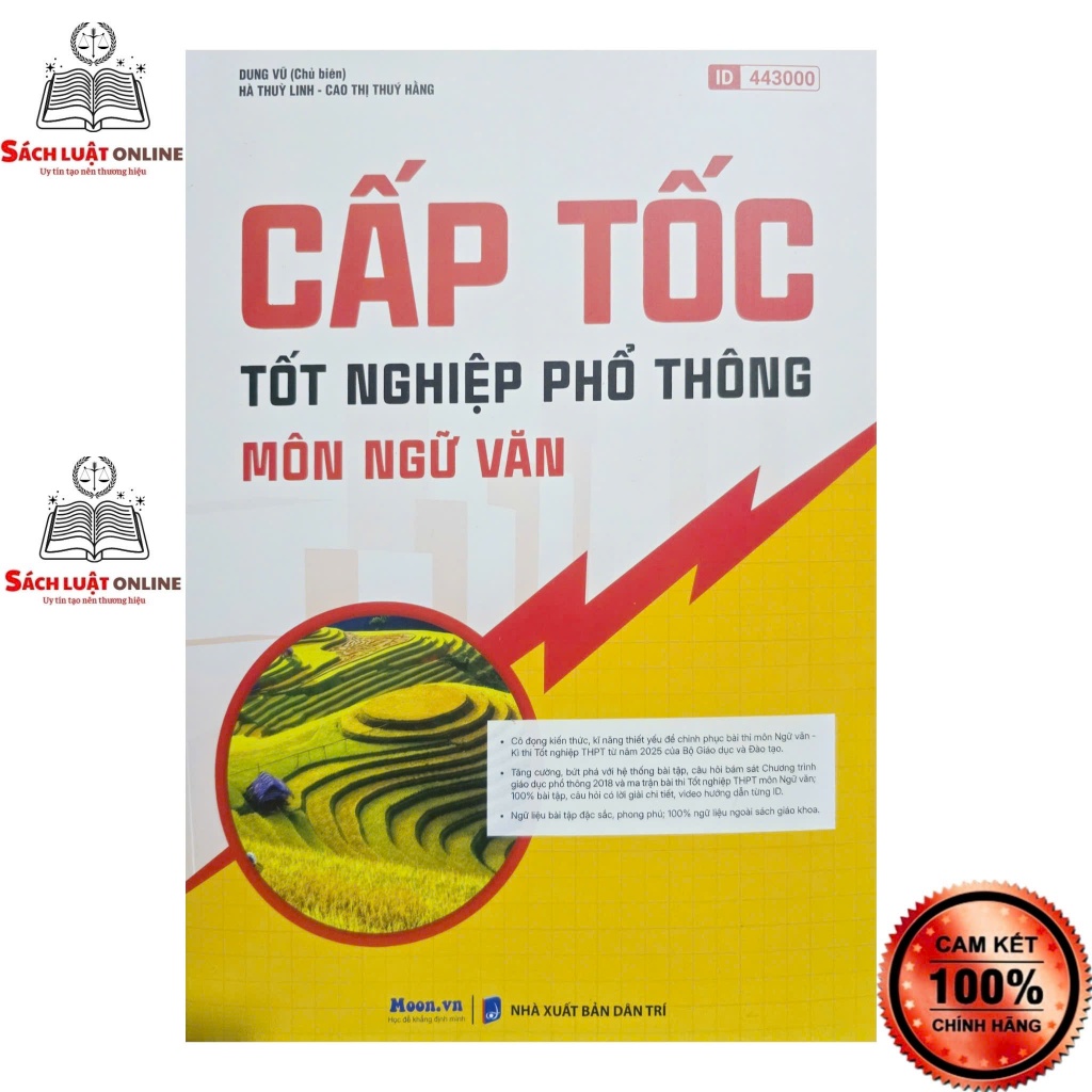 Sách - Cấp tốc tốt nghiệp phổ thông môn Toán, Văn, Anh, Lý, Hóa, Sinh, Sử, Địa (MoonBook)