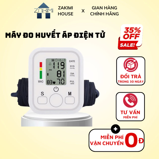 Máy Đo Huyết Áp Điện Tử – Đo Bắp Tay, Tích Hợp Giọng Nói Tiếng Việt, Kiêm Đo Nhịp Tim Chính Xác (YUNOZA)