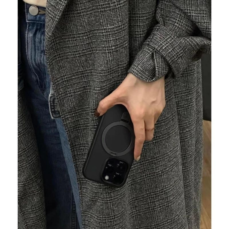 Ốp Likgus lưng mờ sạc không dây kèm ring cho IPhone 12 13 14 15 16Pro/Promax 17Promax