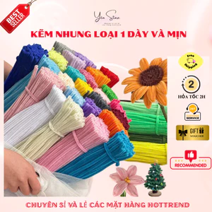 8MM -Dây Kẽm Nhung Loại 1 Dày Mịn Đủ Màu Làm Hoa,Đồ Handmade DIY, Thủ Công Trang Trí - Yên Store DIY