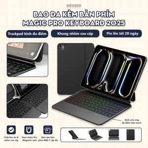 Bao Da Kèm Bàn Phím Magic Pro Keyboard cho iPad by MèoBer dành cho iPad Pro 11, Pro 12,9inch, M1 M2 M4