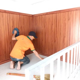 Tấm Ốp Tường  Phẳng Nano Lam Sóng Vân Gỗ Dài 1m45 (145cm) Rộng 40cm)