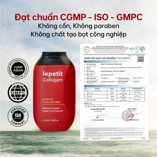 Dung dịch vệ sinh Nam mềm mịn, mát lành, nhỏ gọn, tiện lợi, phù hợp cho nhiều hoàn cảnh di chuyển (Lepetit Collagen)