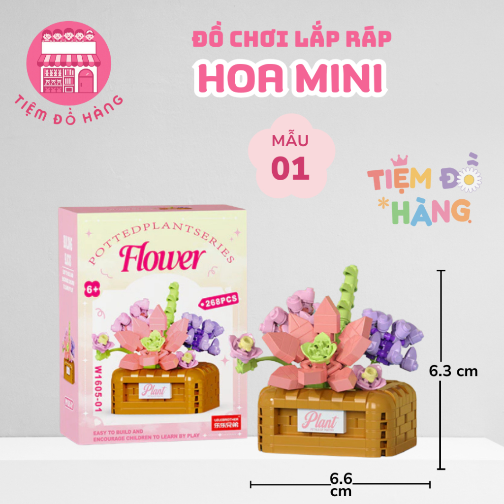 Đồ Chơi Lắp Ráp Chậu Hoa Mini 18 Mẫu Trang Trí Cực Đẹp