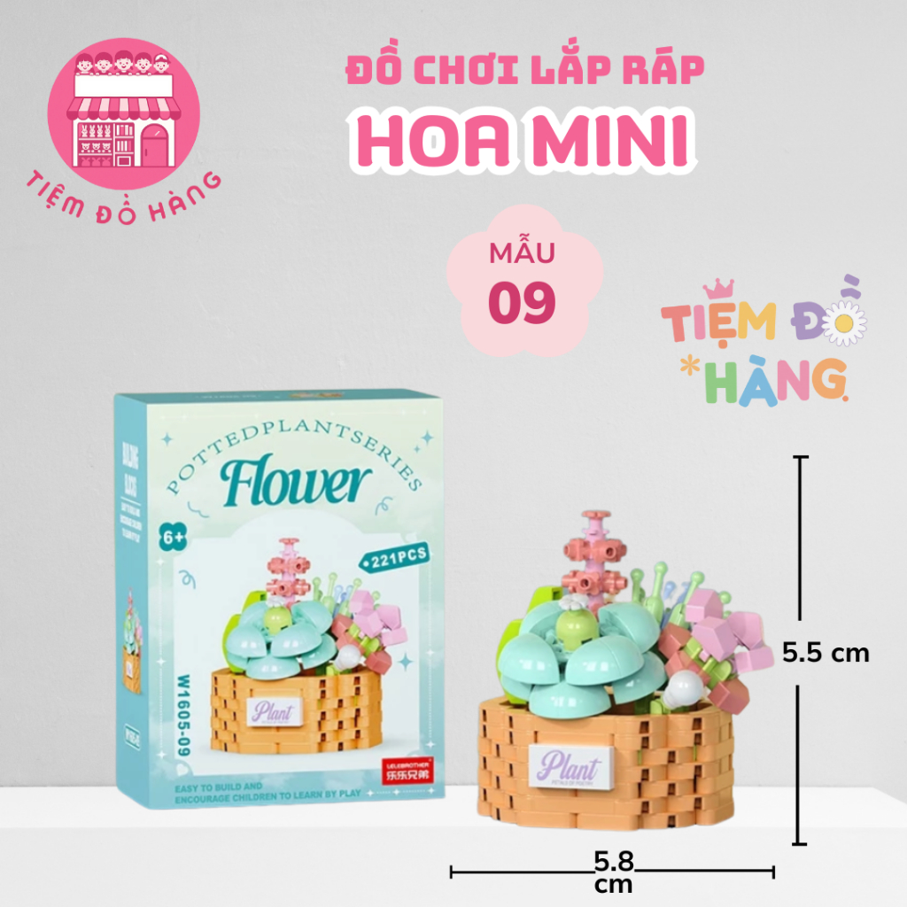 Đồ Chơi Lắp Ráp Chậu Hoa Mini 18 Mẫu Trang Trí Cực Đẹp