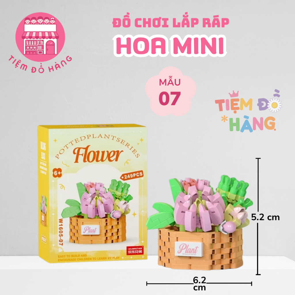 Đồ Chơi Lắp Ráp Chậu Hoa Mini 18 Mẫu Trang Trí Cực Đẹp