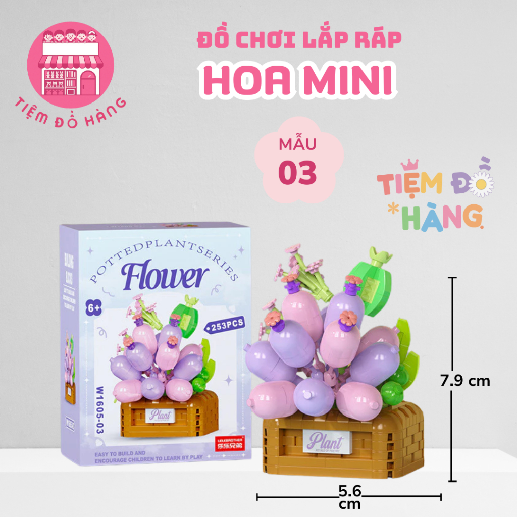 Đồ Chơi Lắp Ráp Chậu Hoa Mini 18 Mẫu Trang Trí Cực Đẹp