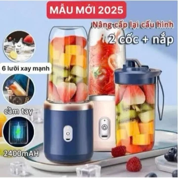 MÁY XAY SINH TỐ MINI 2 CỐI THAY THẾ - MÁY XAY SINH TỐ 6 LƯỠI JUICING CUP 300ML - MÁY XAY THỰC PHẨM SIÊU MẠNH XAY ĐÁ
