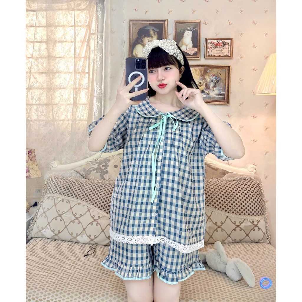 Đùi kẻ sen xanh