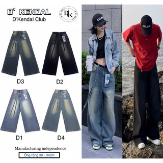QUẦN JEANS ỐNG SUÔNG SIÊU RỘNG CAO CẤP ĐL 390GSM NHIỀU MÀU TÔN DÁNG NAM NỮ FORM UNISEX by@ D’Kendal.Club.