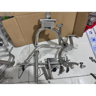 Combo 5món  chống đứng nghiên cần số gác máy đạp thắng inox 304