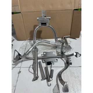 Combo 5món  chống đứng nghiên cần số gác máy đạp thắng inox 304