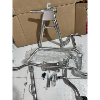 Combo 5món  chống đứng nghiên cần số gác máy đạp thắng inox 304