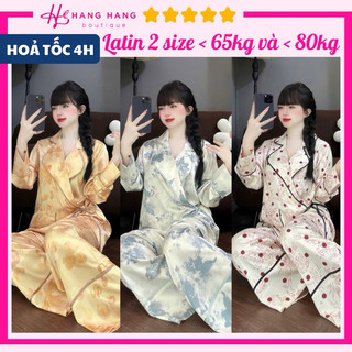 Đồ ngủ nữ pijama dài tay cột dây đắp chéo bigsize lụa latin mịn mát 2SDD02, đồ bộ nữ đồ mặc nhà thiết kế sexy sang chảnh