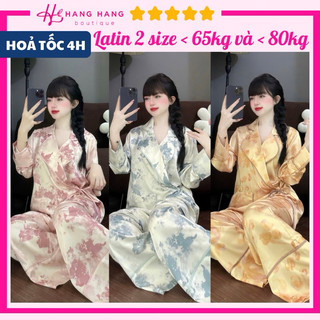 Đồ ngủ nữ pijama dài tay cột dây đắp chéo bigsize lụa latin mịn mát 2SDD02, đồ bộ nữ đồ mặc nhà thiết kế sexy sang chảnh