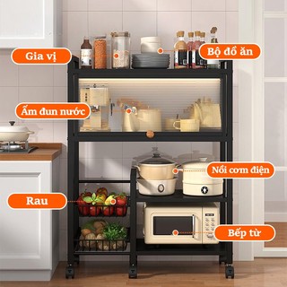 GSlife Kệ Lò Vi Sóng Đa Năng Có Nắp Đậy Kệ Để Lò Vi Sóng & Rau Củ Cao Cấp tiết kiệm không gian bếp