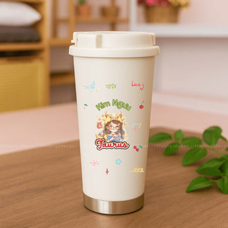 Bình Giữ Nhiệt 530ml Tráng sứ – In Hình 12 Cung Hoàng Đạo – Quà Tặng Cá Nhân Cute