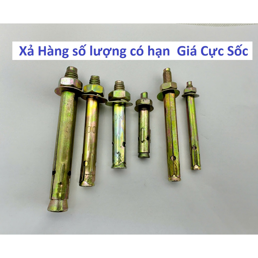 Tắc kê sắt, Bu lông nở sắt, nở rút thép 6,8,10,12ly chiều dài từ 6cm ...