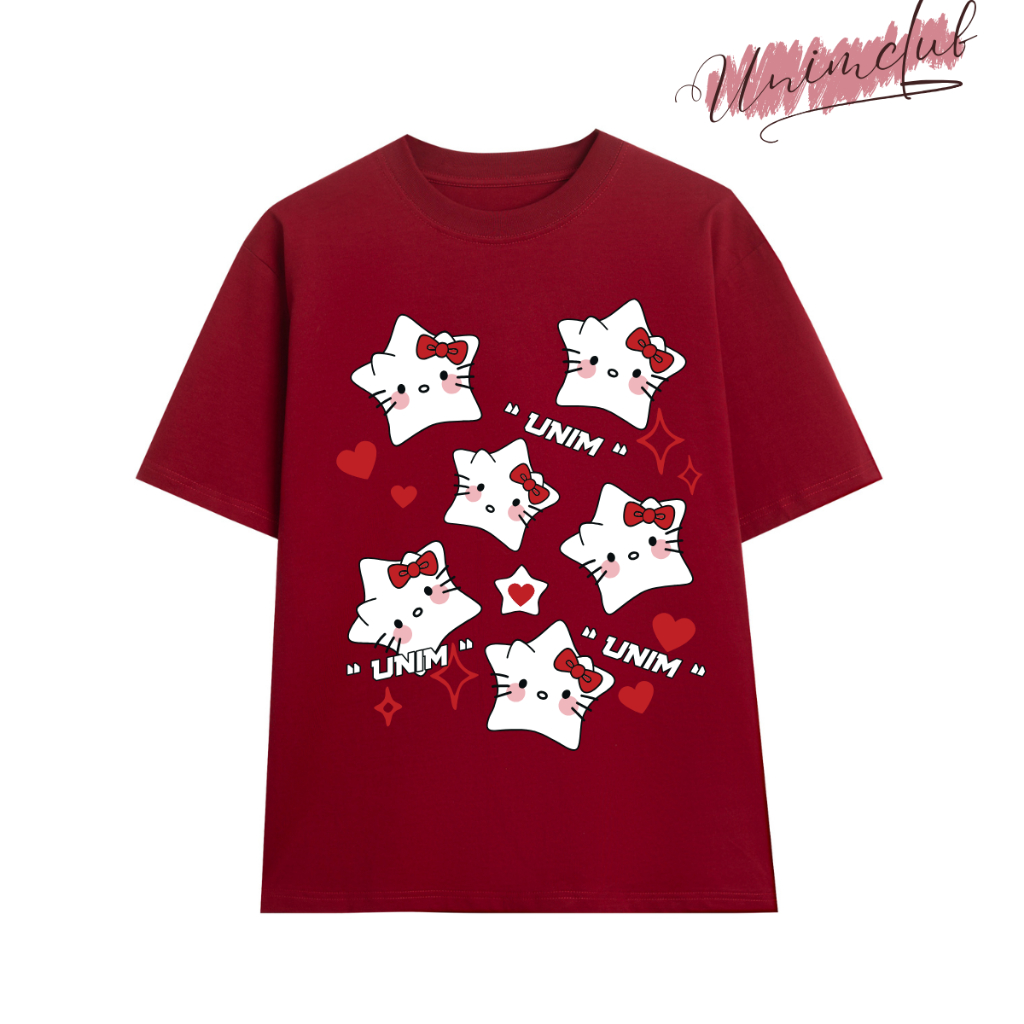 Áo Thun Mèo Kitty Star Unim In 6D Form Rộng 250gsm Sợi Đôi Mềm Mịn Giữ Form Áo Thoáng Mát Cotton Cao Cấp APKS