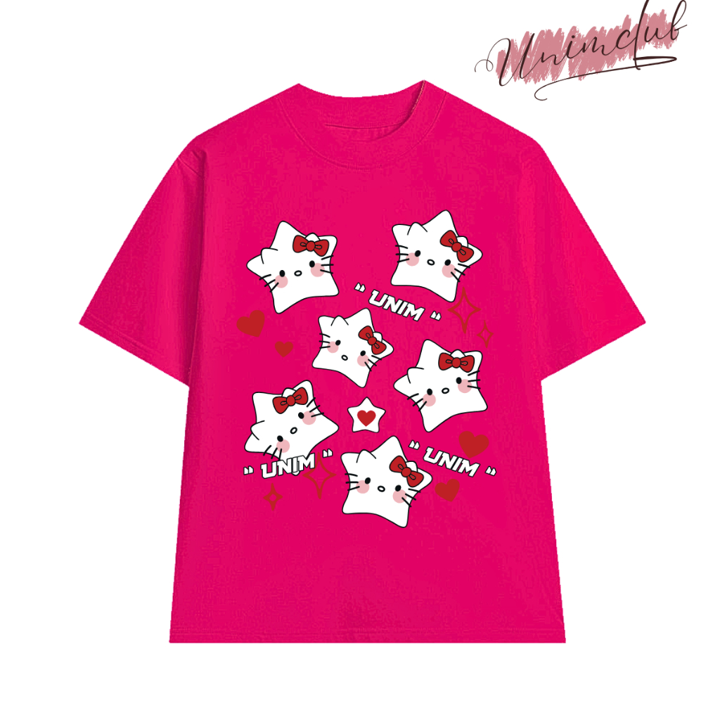 Áo Thun Mèo Kitty Star Unim In 6D Form Rộng 250gsm Sợi Đôi Mềm Mịn Giữ Form Áo Thoáng Mát Cotton Cao Cấp APKS