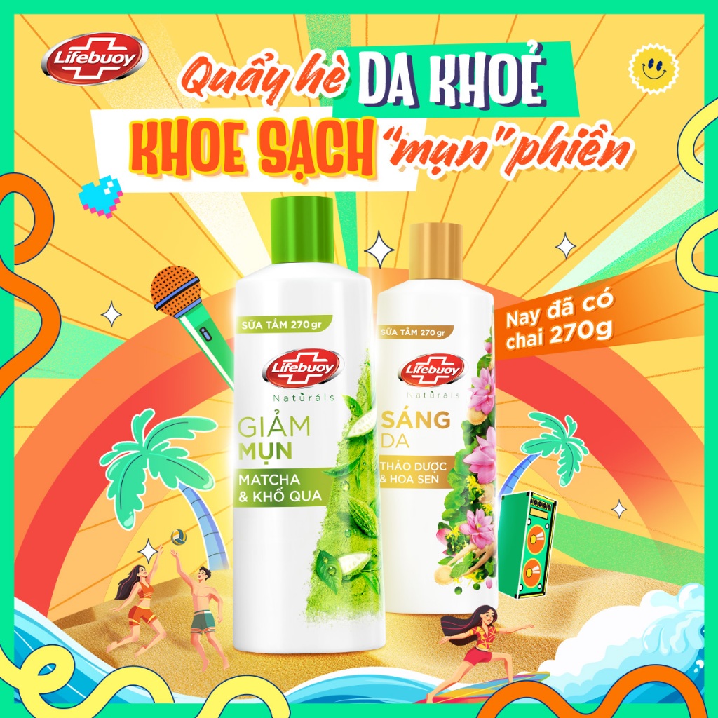 Combo 2 Sữa tắm Lifebuoy Thiên nhiên Detox Và Chăm Sóc Chuyên Sâu 270g Nhỏ Gọn, Tiện Dụng