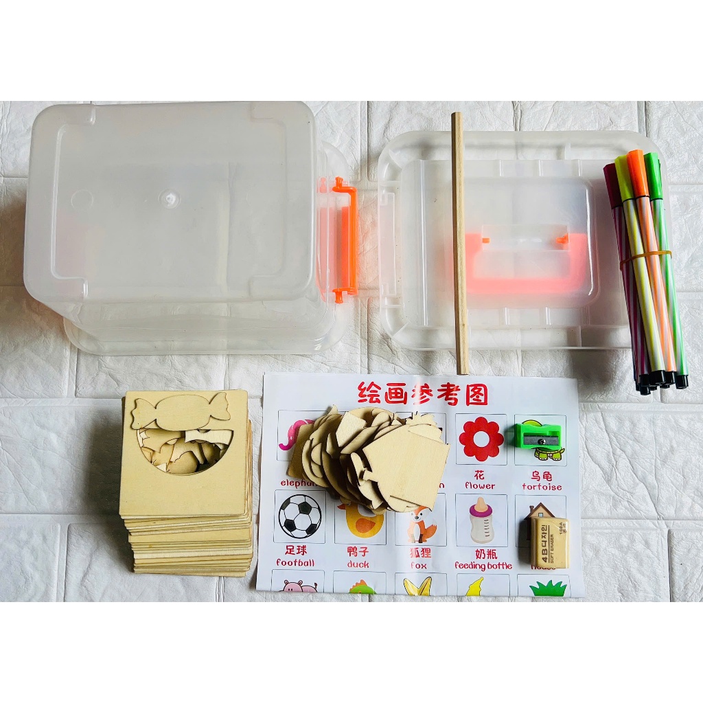 Đồ Chơi Vẽ Trẻ Em Bằng Gỗ Tự Làm Tranh Mẫu Giấy nến Đồ Chơi Học Tập Đồ Chơi Giáo Dục cho Trẻ Em