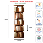 Kệ Sách Xoay 360 Độ 5 Tầng Hiện Đại, Giá Sách Lắp Ghép Thông Minh, Kệ Góc Để Đồ Decor Trang Trí Nhà Cửa Sang Trọng — ảnh 7