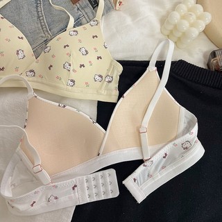Combo 3 Áo Ngực Nữ Cotton Cho Nữ Sinh Hình Mèo Kitty Mút Mỏng, Áo Lót Mềm Thoáng Mát King Shop A-224
