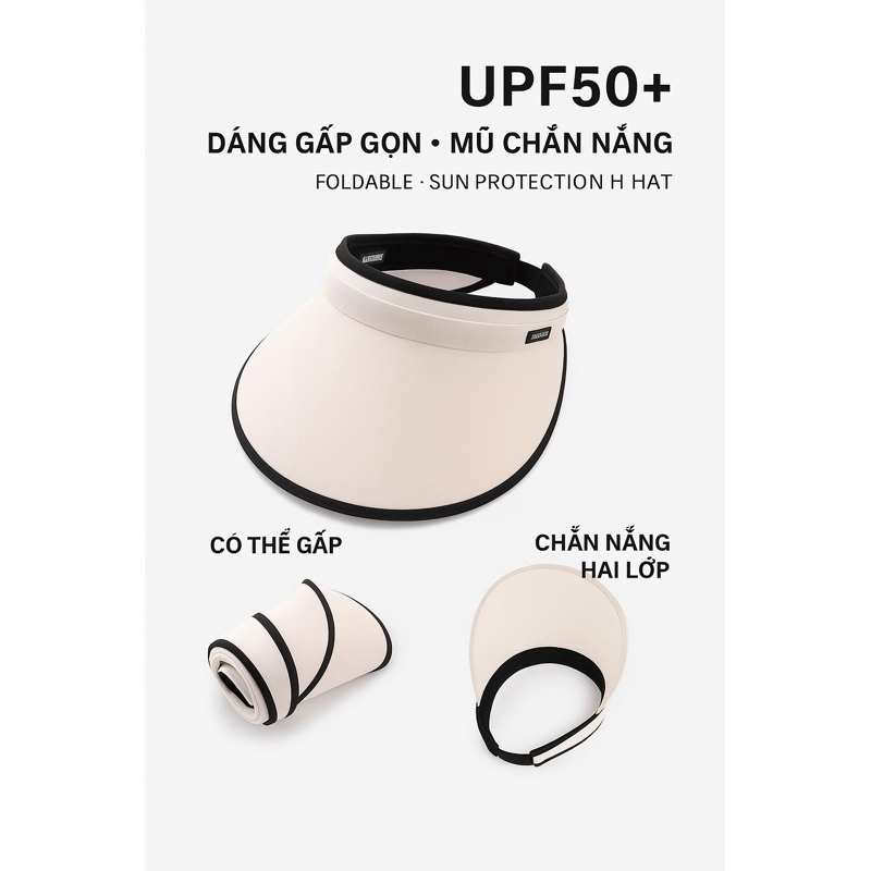 Nón vành rộng hở chóp chống nắng chất mềm dễ đội , phụ kiện thời trang nữ rẻ