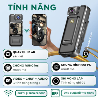 (SK9 nâng cấp) Camera Hành Trình Mini Chất Lượng 4K Góc rộng 180 độ, Chống Rung Quang Học, Camera du lịch cầm tay
