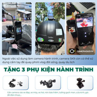 (SK9 nâng cấp) Camera Hành Trình Mini Chất Lượng 4K Góc rộng 180 độ, Chống Rung Quang Học, Camera du lịch cầm tay