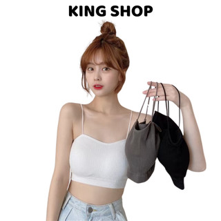 Combo 3 Áo bra nữ cotton gân tăm form đẹp 2 dây sợi bún co dãn thoải mái chống hằn King Shop B-7719