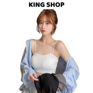 Combo 2 Áo bra nữ cotton gân tăm form đẹp 2 dây sợi bún co dãn thoải mái chống hằn King Shop B-7719