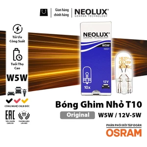 Combo 10 Bóng Đèn Chân Ghim Nhỏ 1 Tim T10 OSRAM NEOLUX W5W 12V 5W N501