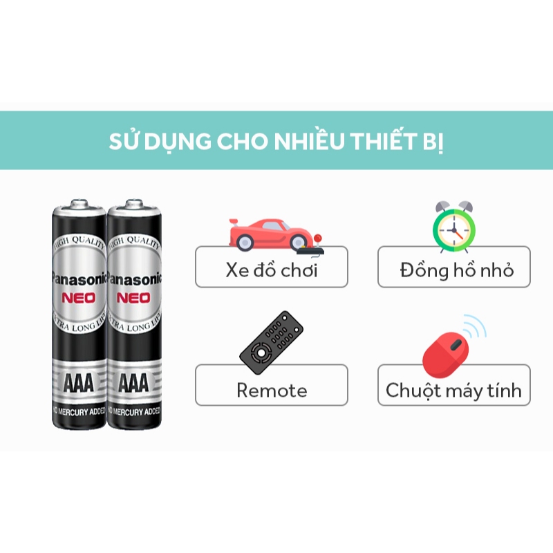 Product image Pin Đũa AAA Panasonic Neo NHẬP KHẨU CHÍNH HÃNG 1.5V - Pin 3A cho lightstick, Đèn Pin, Remote,... 3