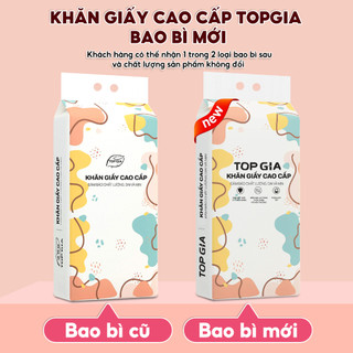 [Combo gia đình tiện lợi] Thùng 20 gói giấy ăn và 4 bịch giấy rút cao cấp TopGia mềm mịn, thấm hút