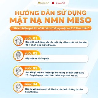 Mặt nạ dưỡng trắng da Kousa NMN Meso chứa tinh chất nâng cơ chống lão hóa da xuất xứ Hàn Quốc