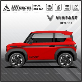 Tem dán xe VF3 - Decal dán xe VF3 MẪU TEM THỂ THAO CÁ TÍNH . 1 bộ dán 2 bên ( mẫu VF3 - 111 )