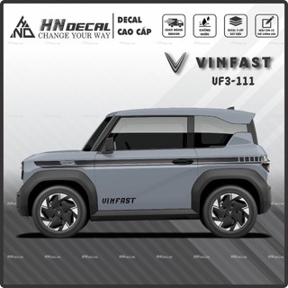 Tem dán xe VF3 - Decal dán xe VF3 MẪU TEM THỂ THAO CÁ TÍNH . 1 bộ dán 2 bên ( mẫu VF3 - 111 )