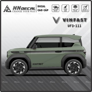 Tem dán xe VF3 - Decal dán xe VF3 MẪU TEM THỂ THAO CÁ TÍNH . 1 bộ dán 2 bên ( mẫu VF3 - 111 )