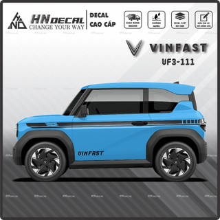 Tem dán xe VF3 - Decal dán xe VF3 MẪU TEM THỂ THAO CÁ TÍNH . 1 bộ dán 2 bên ( mẫu VF3 - 111 )
