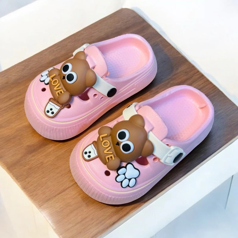 Dép Sục thể thao siêu nhẹ cho bé gái hình GẤU LOVE siêu cao cấp hàng mềm cho bé đi biển siêu đẹp