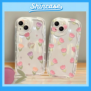 Ốp Lưng iPhone Hoa Tulip Viền Sóng Nổi, Chống Sốc, Bảo Vệ Camera - iP 6/6s/7/8/Plus/X/XS/XR/11/12/13/14/15/Pro/Max