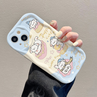 Ốp Lưng iPhone Mèo Cún Mây Viền Sóng Nổi, Chống Sốc, Bảo Vệ Camera - iP 6/6s/7/8/Plus/X/XS/XR/11/12/13/14/15/16/Pro/Max