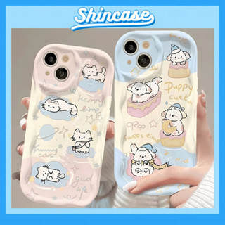 Ốp Lưng iPhone Mèo Cún Mây Viền Sóng Nổi, Chống Sốc, Bảo Vệ Camera - iP 6/6s/7/8/Plus/X/XS/XR/11/12/13/14/15/16/Pro/Max